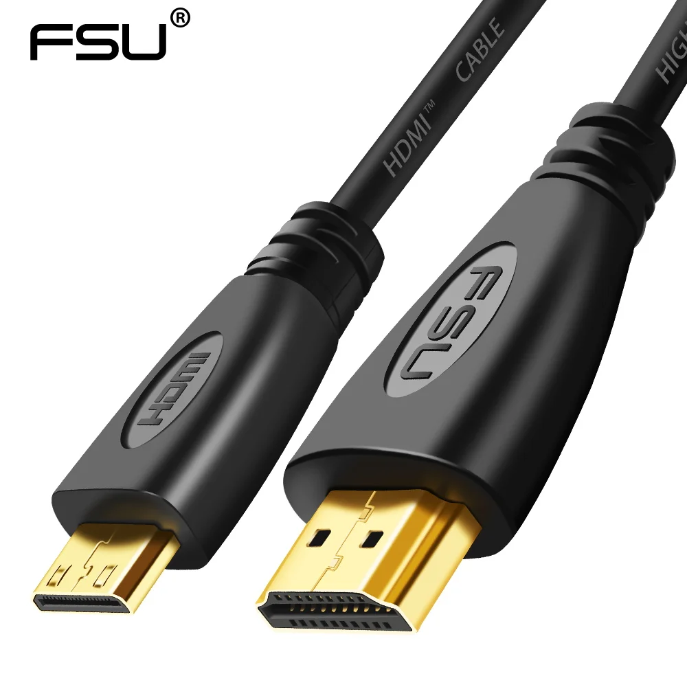 1,4 Версия Mini HDMI к HDMI кабель высокоскоростной адаптер 1080p 3D с позолоченным штекером для проектора HD tv lcd tv камера плоская