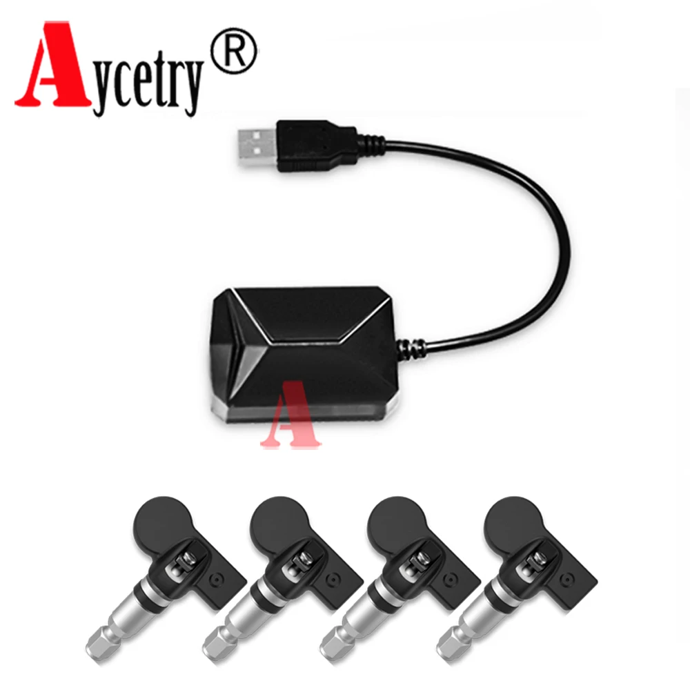 Aycety!! USB TPMS для Android автомобильный DVD Автомобильный контроль давления в шинах 4 датчика сигнализация система контроля температуры в шинах