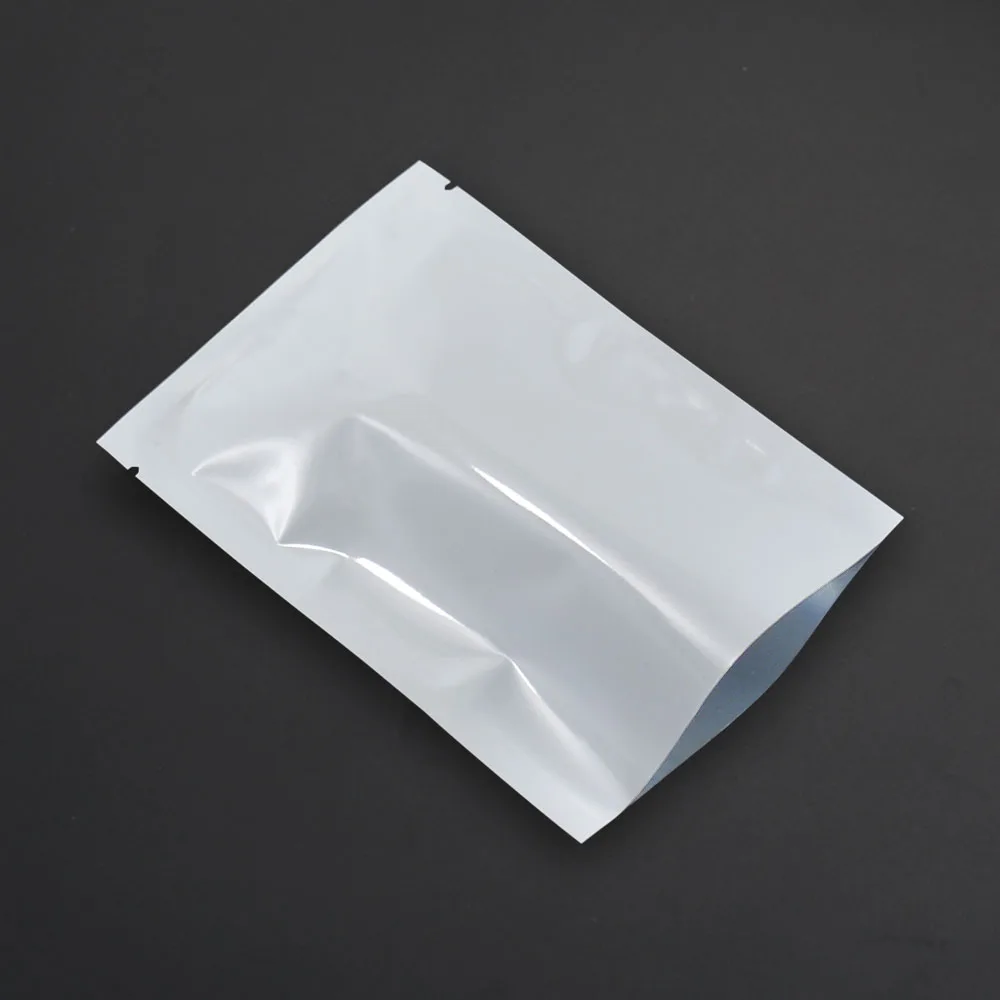 100pcs/lot White Flat Open Top Mylar Foil Bag Coffee Bean Snack Bulk Food Vacuum Package Aluminum Pouches Heat Sealable | Дом и сад