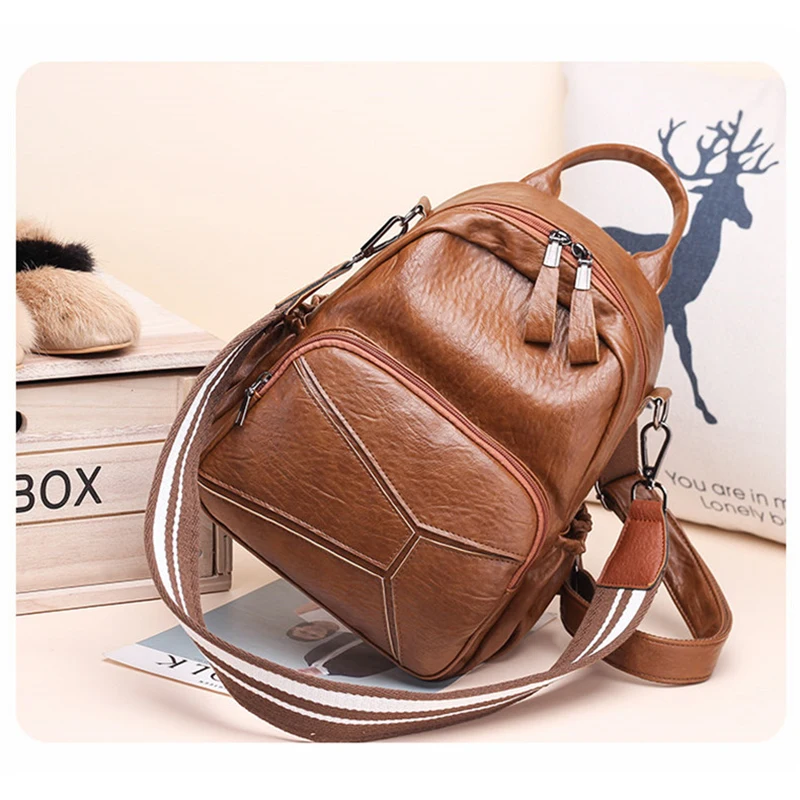 Винтажный женский рюкзак из искусственной кожи школьные рюкзаки для девочек