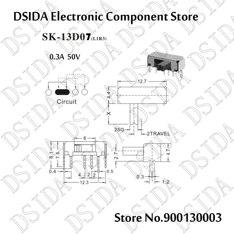 10 шт. SK13D07VG4 SK13D07 постоянный ток 50 в 0 5 А 4-контактная печатная плата 3-позиционный