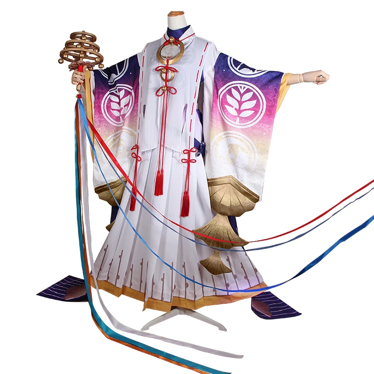 Аниме! Кимоно Onmyoji Inarinokami Miketsu, костюм для косплея, костюм на хэллоуин, размер на заказ, унисекс, новинка