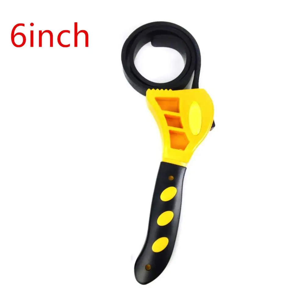 1pcs 6inch Открывалка для бутылок ручной инструмент многофункциональный ремень гаечный ключ фильтр гаечный ключ с регулируемым резиновым ремешком для ремонта автомобиля масляный фильтр - Цвет: 1pcs 6inch