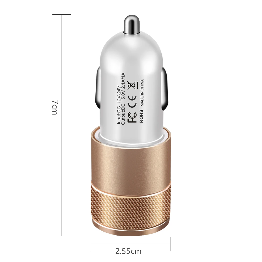 Crauch 5V 2.1A двойной USB Автомобильное зарядное устройство металлический сплав Быстрый автомобильный адаптер зарядного устройства для телефона для iPhone Xiaomi samsung huawei htc LG зарядное устройство