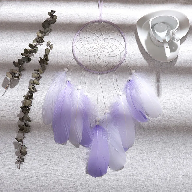 Home decoration girl heart room pendant simple dream catcher small night light handmade lovely birthday gift Wedding decoration - Цвет: pure-no light