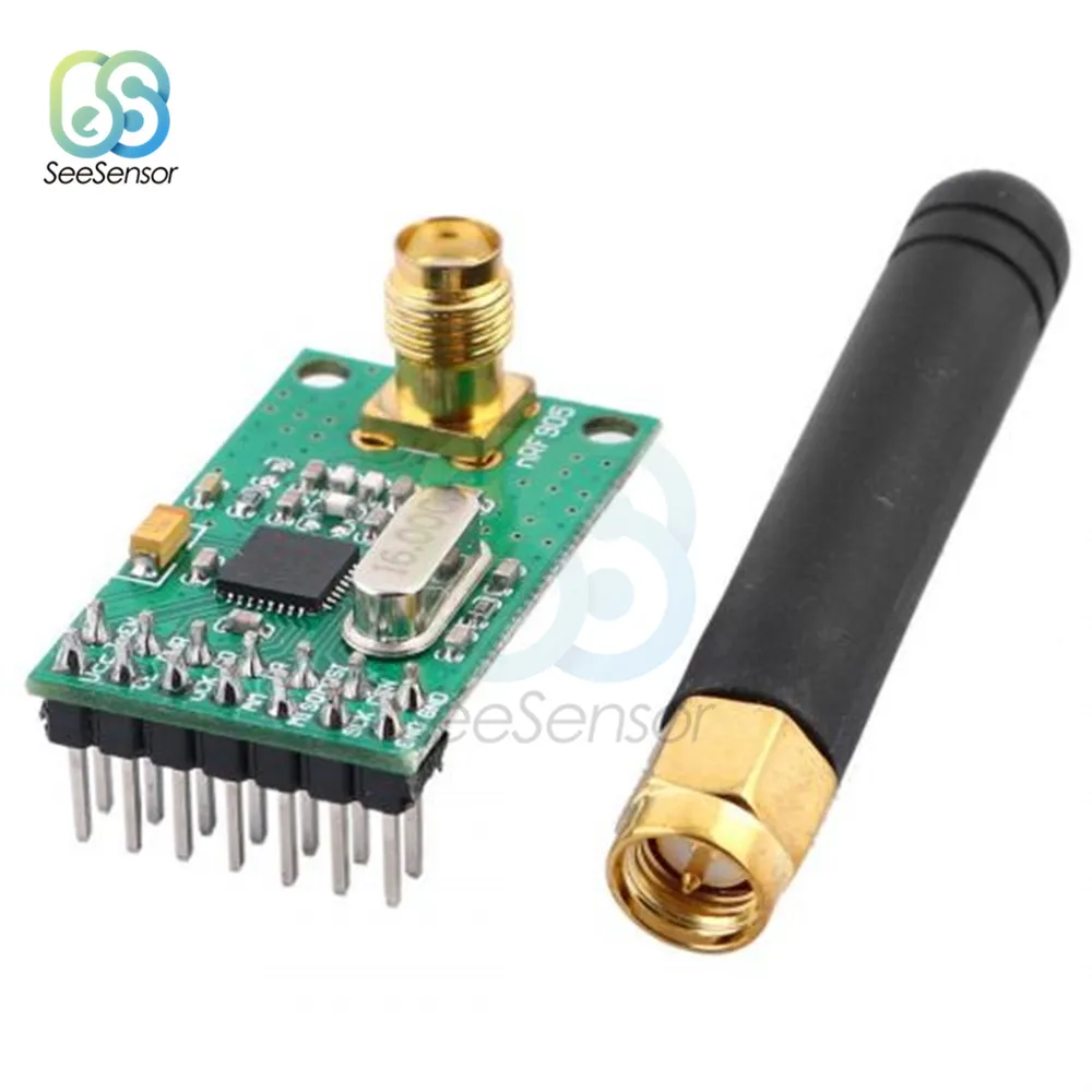 

NRF905 Wireless Transceiver Module Wireless Transmitter Receiver Board NF905SE With Antenna FSK GMSK Low Power 433 868 915 MHz