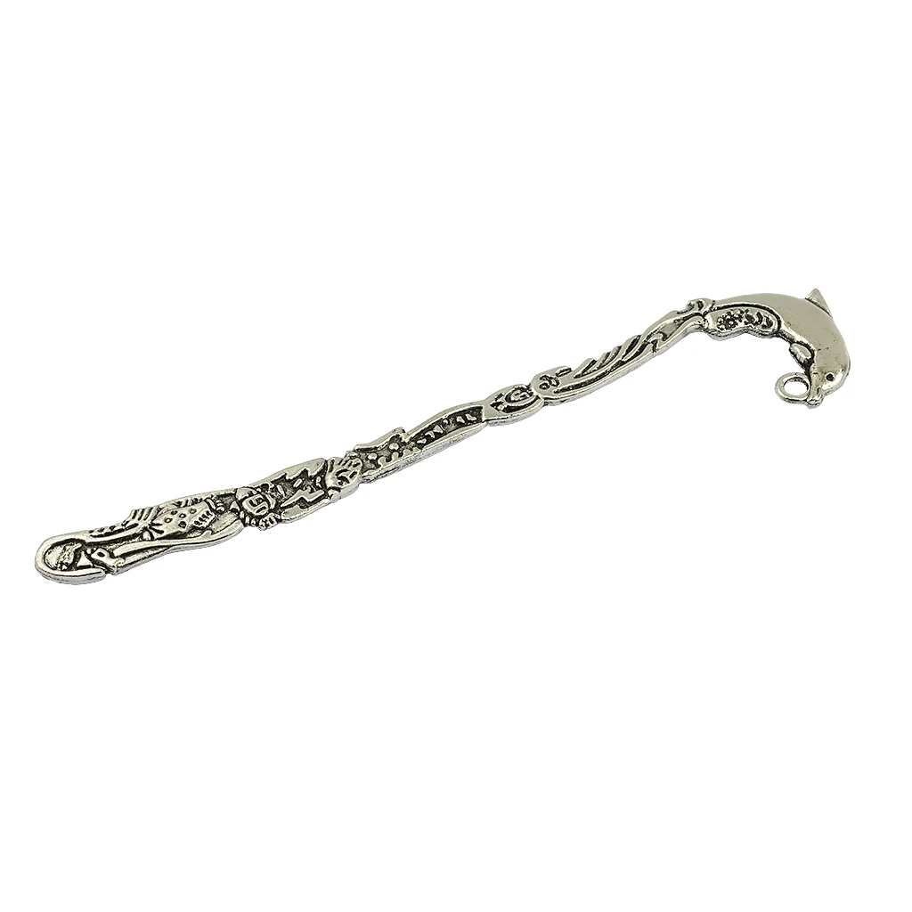 6x Tibetan Vintage Dolphin Alloy Bookmarks With Hole for DIY Pendants Charms Jewelry School Office Stationery Supplies | Украшения и