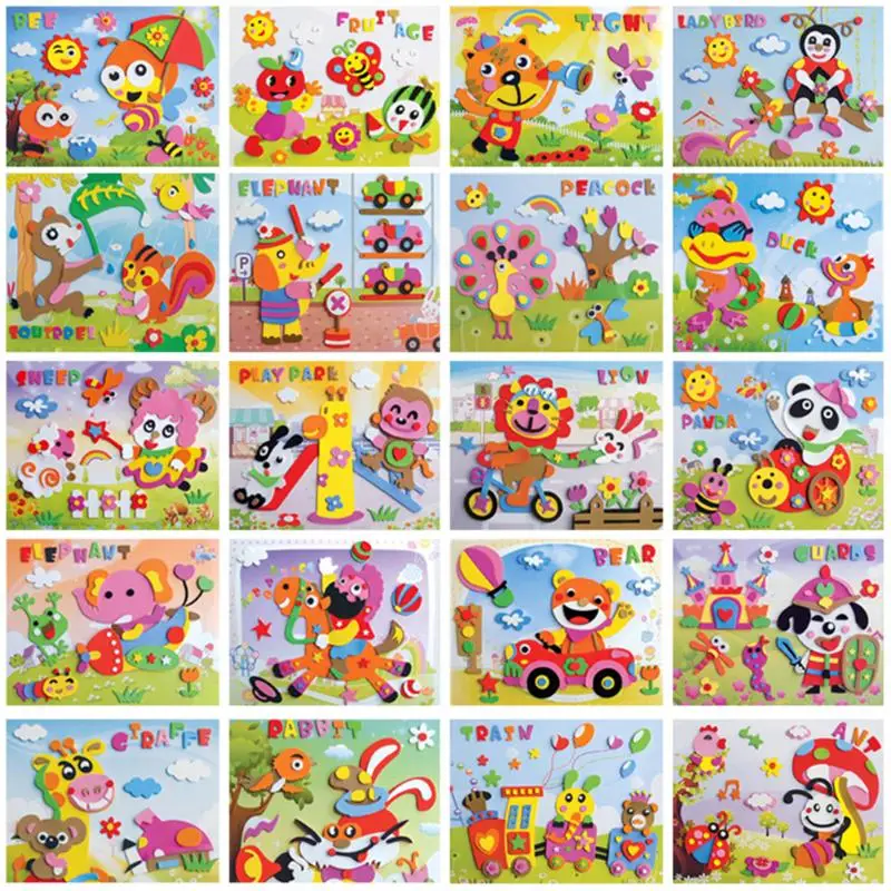 1pcsDIY Handmade 3D Eva Foam Puzzle Sticker kids baby Self-adhesive Crafts Toys Learning &amp Education 21cm*16cm | Игрушки и хобби