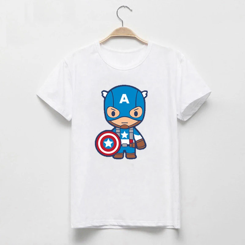 Женская футболка с принтом мстители Белая Летняя Капитан Америка Новая мода |