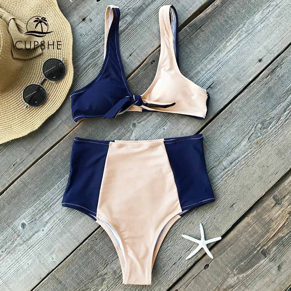 Женский купальник CUPSHE бикини с узлом и высокой талией 2 шт. 2020|cupshe|cupshe bikini |