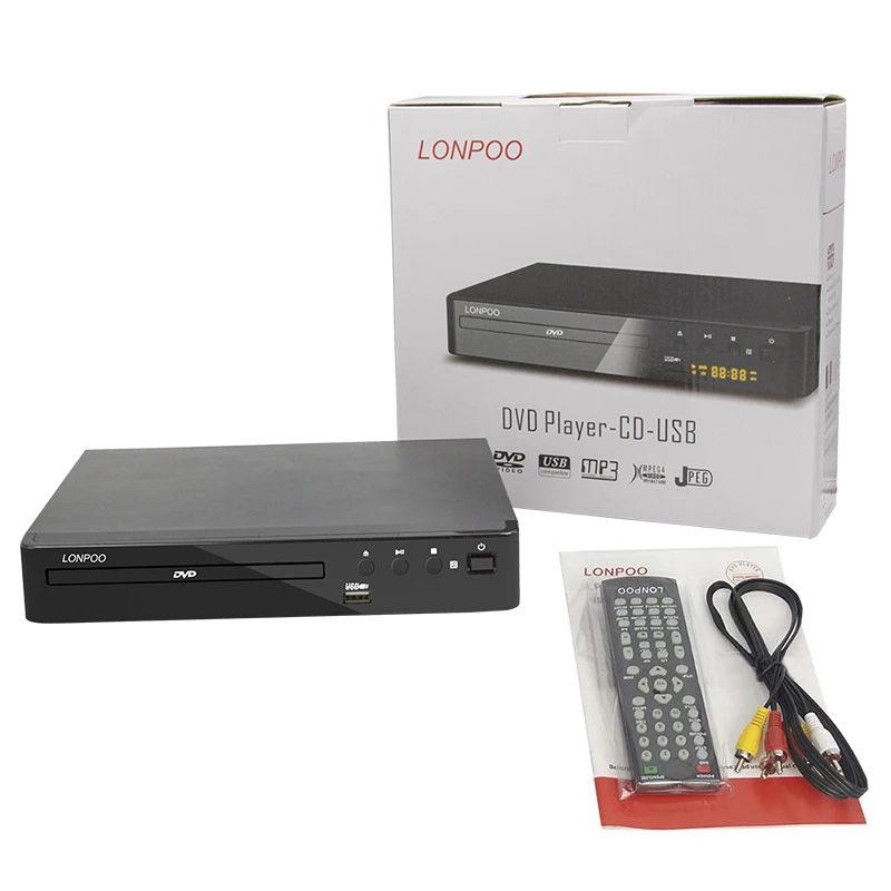 LONPOO 2 0 канальный пластиковый dvd плеер USB HDMI светодио дный дисплей Многоязычное OSD