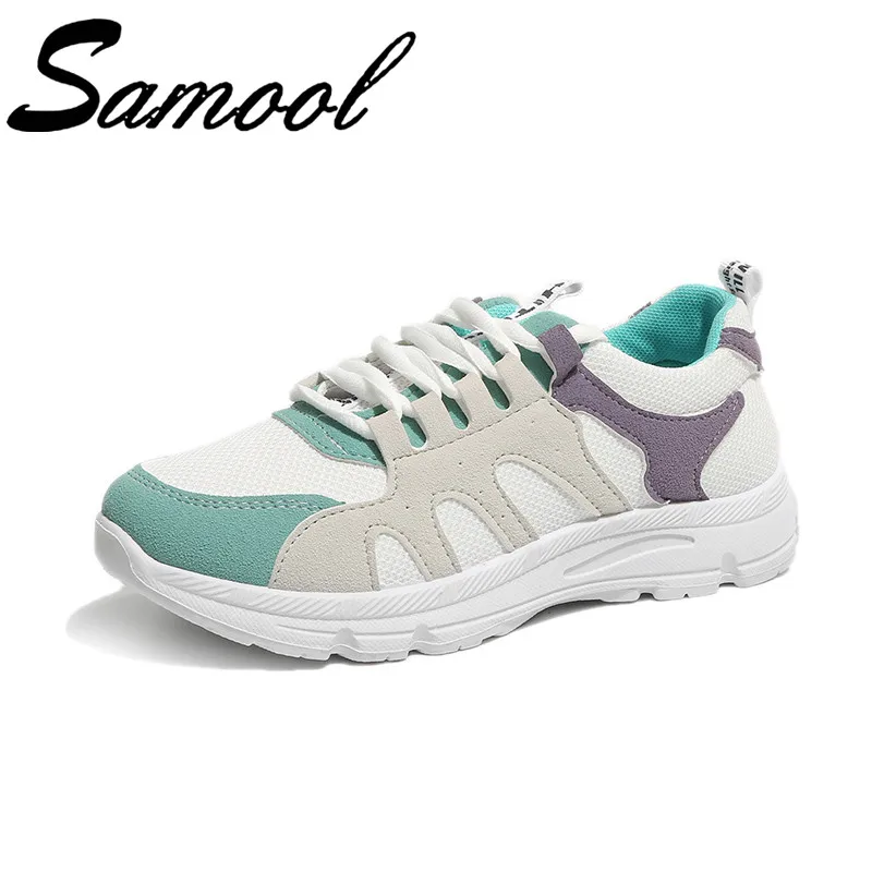 Новый бренд Для женщин парусиновая обувь на плоской подошве толстой шнуровке