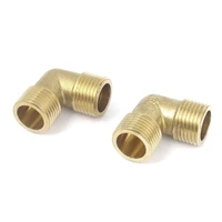 2pcs brass pipe 90 degree 12bsp male to male thread water fuel elbow fitting