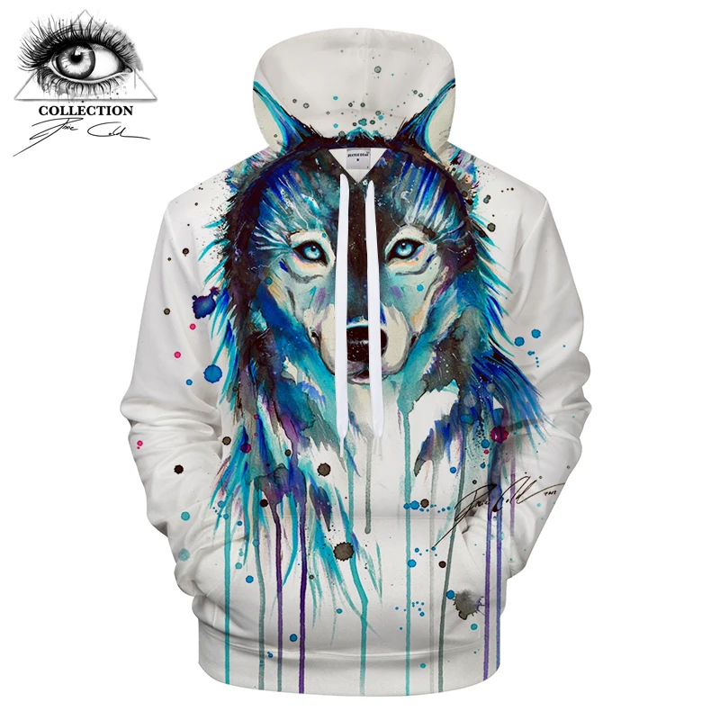 Мужская толстовка с капюшоном Ice Wolf от ELF cold Art мужские толстовки пуловер 3d
