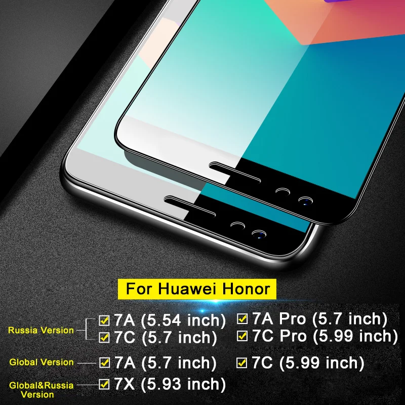Защитное стекло для huawei honor 7a 7c 7x pro 7 a c x защита экрана a7 c7 x7 закаленное защитная
