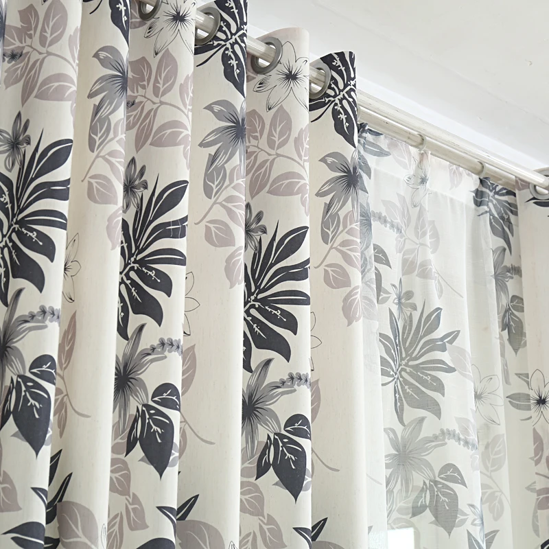 Спальня для украшения дома цветочные затемненные шторы гостиной роскошные белые