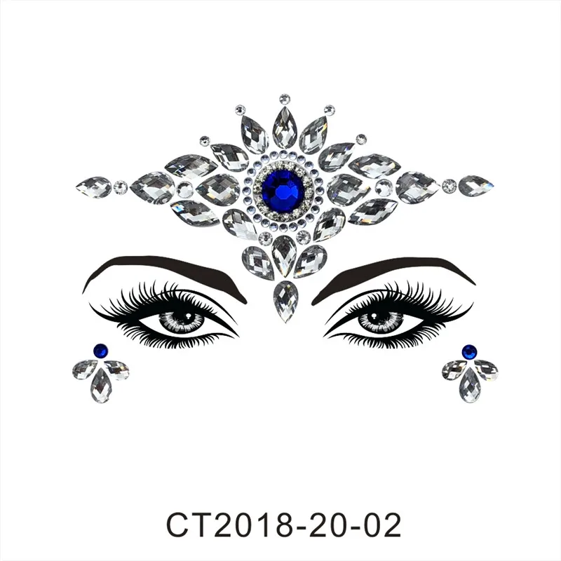 Летний стиль Flash Eye Gemstone временные тату-наклейки женские праздничные украшения Стразы ручной работы украшение для лица набор для макияжа