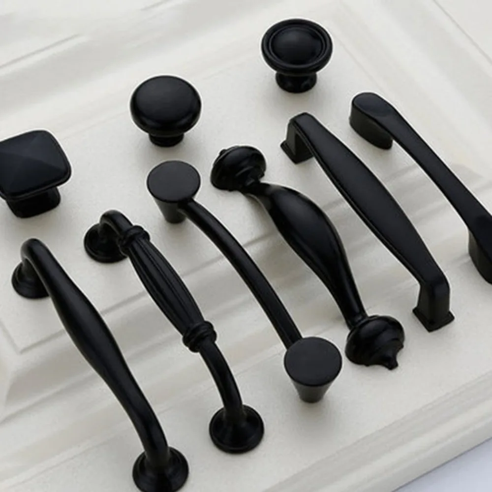 Simple Handles Pull for Kitchen Furniture Door Drawer Cabinet Dresser Closet Wardrobe Cupboard Bathroom Black | Обустройство дома