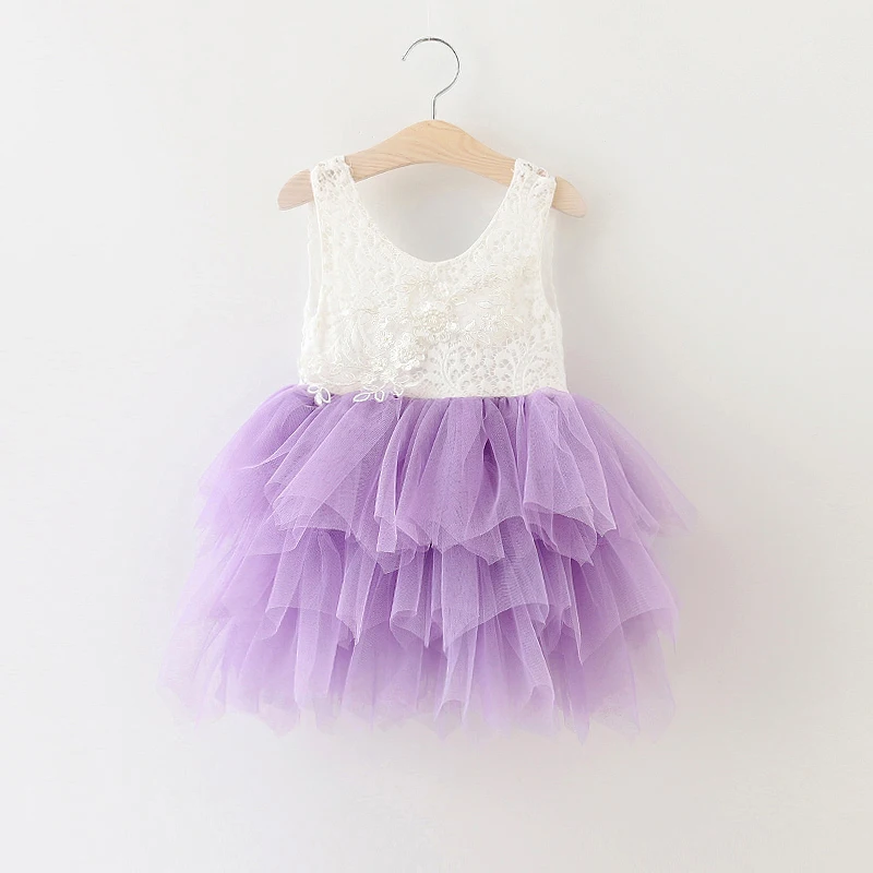 2018 Girls lace tutu dress, princess dress , summer dress girl , 5pcs/lot FCL28