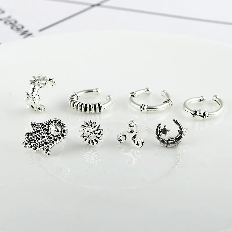 Серьги с кисточками e0262 Модные Винтажные серьги серебристого цвета в стиле панк