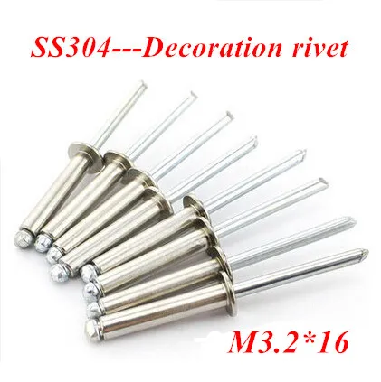 

50PCS M3.2*16 Dome POP Head Rivet Stainless steel Core Pulling Decoration Rivets