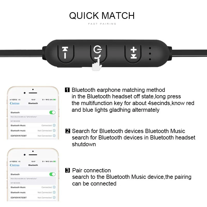 Kebidu Bluetooth 4 2 водонепроницаемые спортивные наушники со встроенным микрофоном