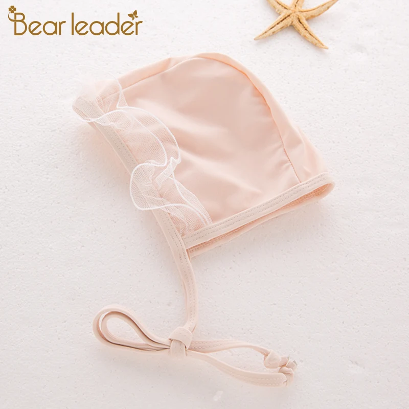 Bear Leader/купальный костюм для девочек, детская одежда для купания, Сетчатое платье с лебедем и шапочка для плавания, купальный костюм для девочек, летнее платье для детей 2-6 лет