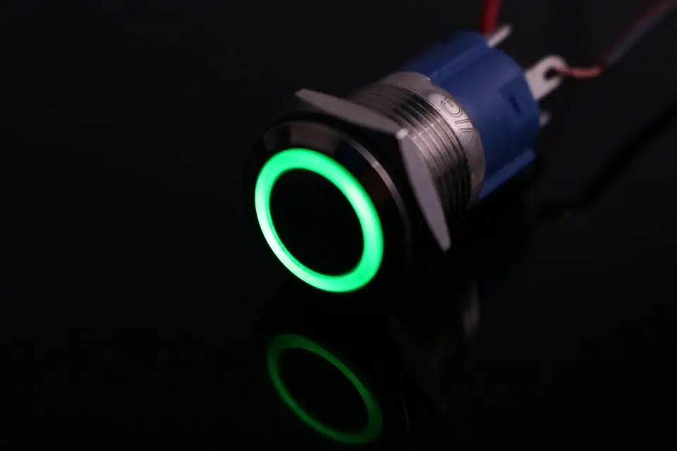 16 мм Автомобильный металлический светодиодный кнопочный выключатель