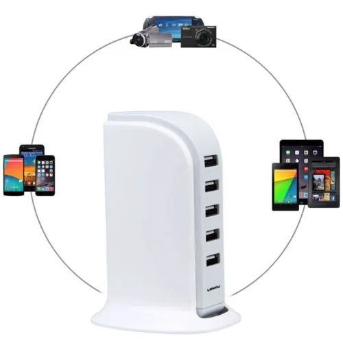 

Универсальное настольное Сетевое зарядное устройство с 5 USB-портами