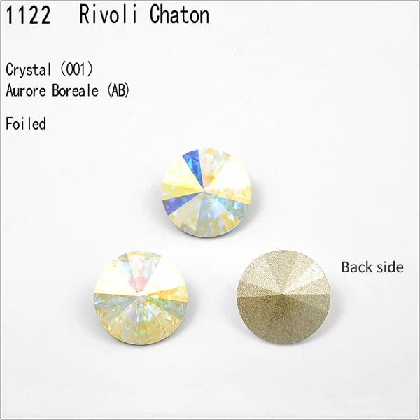 Crystal AB F 1 шт.) с украшением в виде кристаллов от Swarovski 1122 круглые Rivoli камня(без отверстия) фольгированная Австрия Стразы для бижутерии, материал для рукоделия - Цвет: Crystal AB F