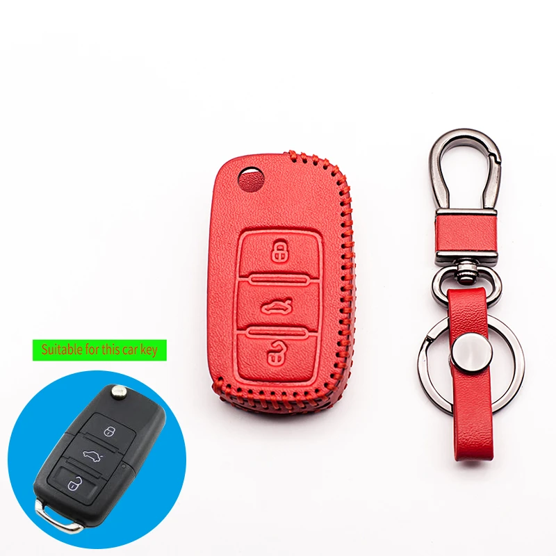 Изысканный кожаный чехол для ключей ручной работы Volkswagen Skoda Octavia A5 Fabia Rapid Superb Citigo