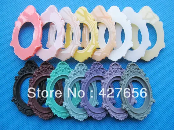 10 шт. Овальные Подвески с плоской задней стороной (16 цветов) каучуковая рама