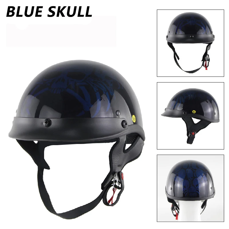 Летний мотоциклетный шлем Casco, скутер, полулицевая емкость, мотоциклетный шлем с черепом, немецкий стиль, мотоциклетный шлем для электромобиля, Байкерский шлем в горошек