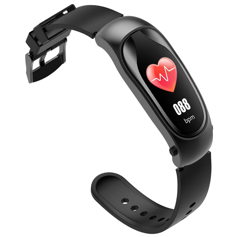 KingWear KR04 Bluetooth наушники Smartband 2 в 1 пульсометр Монитор артериального давления умный Браслет спортивный фитнес трекер группа