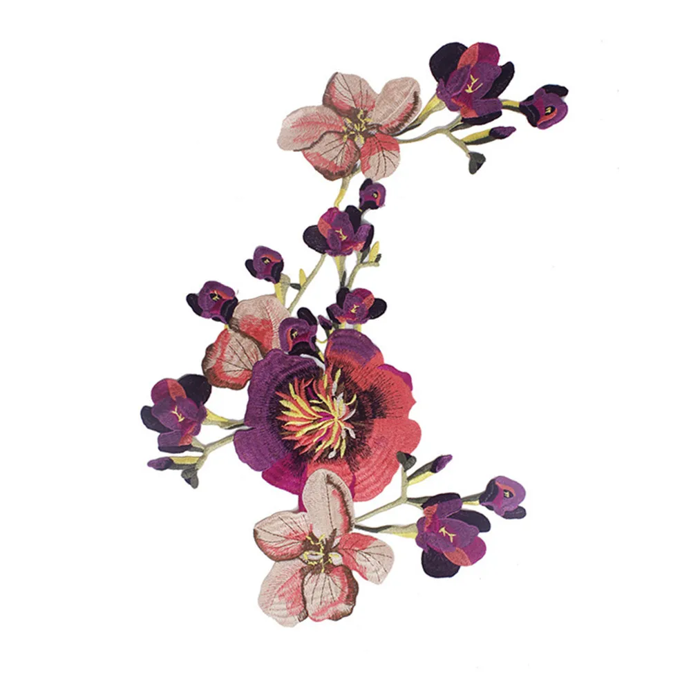 10 шт. большая Цветочная вышивка аппликация заплатки из кружевной ткани мотив