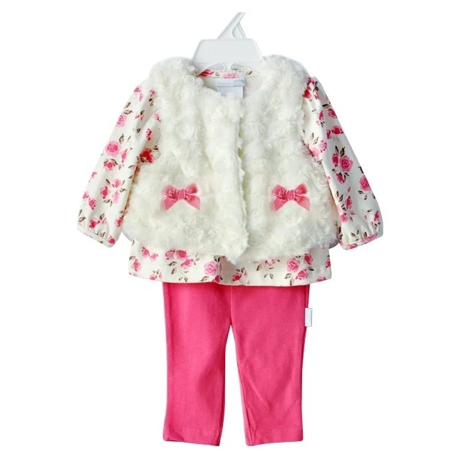 Комплект одежды для маленьких девочек из 3 предметов футболка принцессы флисовый