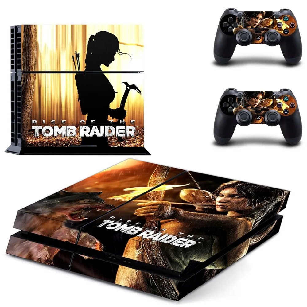 Виниловая наклейка на кожу игровой Rise of Tomb Raider PS4 для консоли Sony Playstation 4 и 2