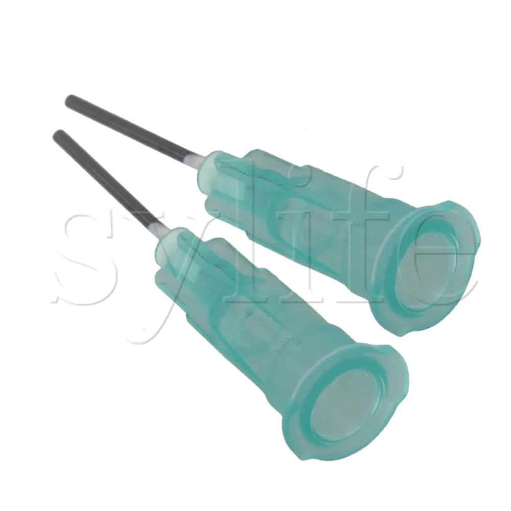 

100PCS Light Green Stuck Connector Dispenser 21Ga 1/2" Steel Blunt Needle