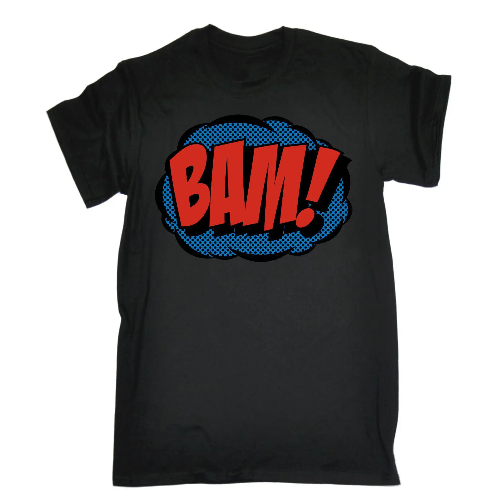 Комическая футболка с надписью Bam Tee Superhero Comics Geek Pop Art экшн Забавный подарок на