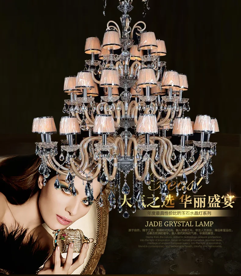 Современная светодиодная Люстра для гостиной 30 шт. Большая хрустальная лампа