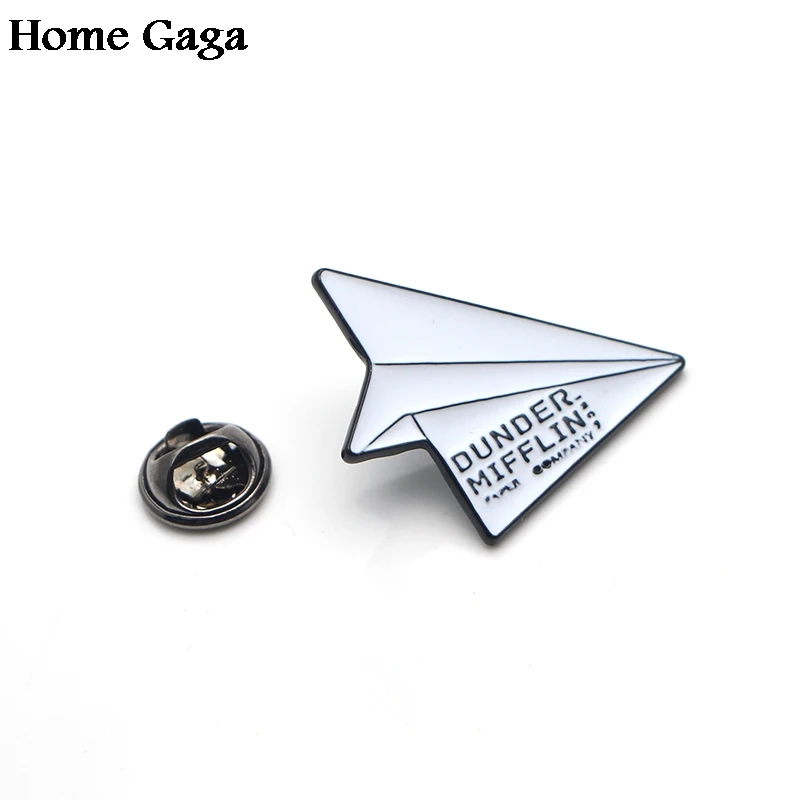 Homegaga офис Дандер mifflin Бесконечность бумага Самолет цинк галстук булавки броши