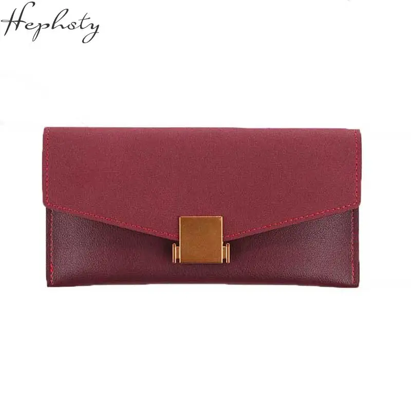 Матовая кожа бумажник Для женщин портмоне минималистский Валле металлической