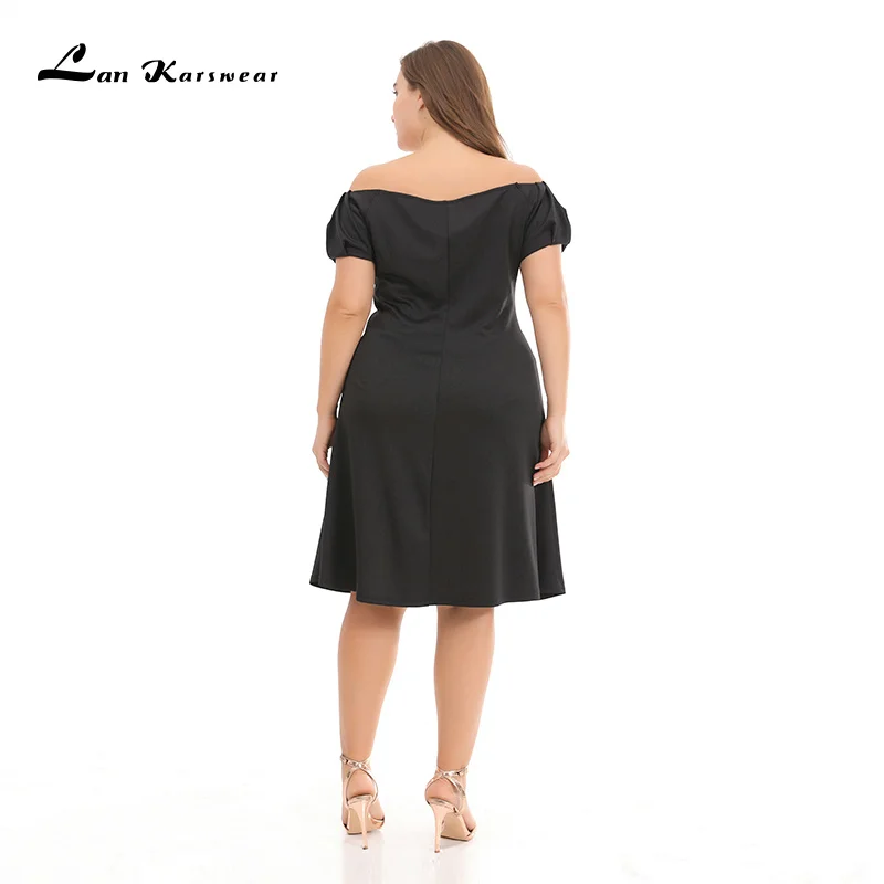 Lan Karswear 2018 Бандажное платье с коротким рукавом и вырезом лодочкой Сексуальные