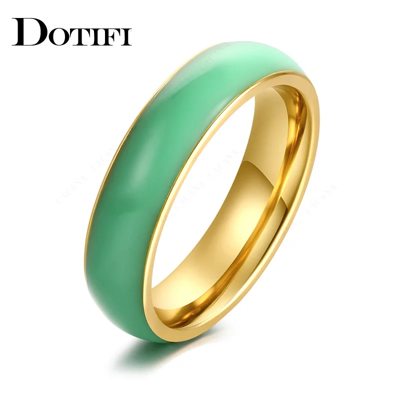 DOTIFI 316L кольца из нержавеющей стали для женщин классические изысканные брендовые обручальные кольца из смолы ювелирные изделия