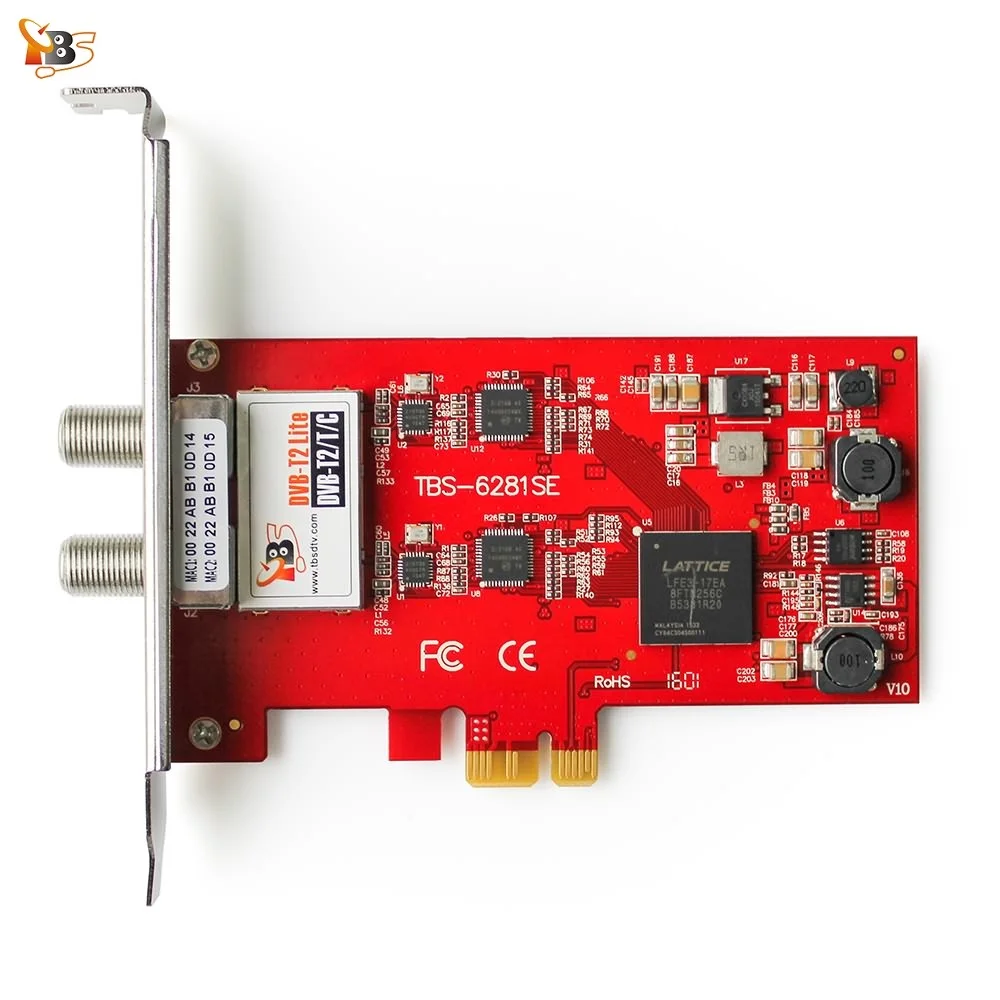 Двойной тюнер TBS6281SE/T/C PCIe Card наслаждайтесь FTA цифровым наземным/кабельным ТВ и