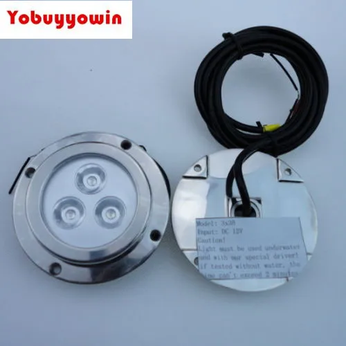 

Pair Blue/Pure White High Power 6W Stainless Steel IP68 Waterproof LED Marine Underwater Light Boat Yacht light Fishing Squid