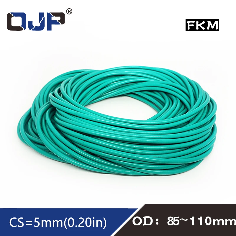 Резиновое кольцо зеленое уплотнительное FKM толщина 5 мм OD85/90/95/100/105/110 резиновые