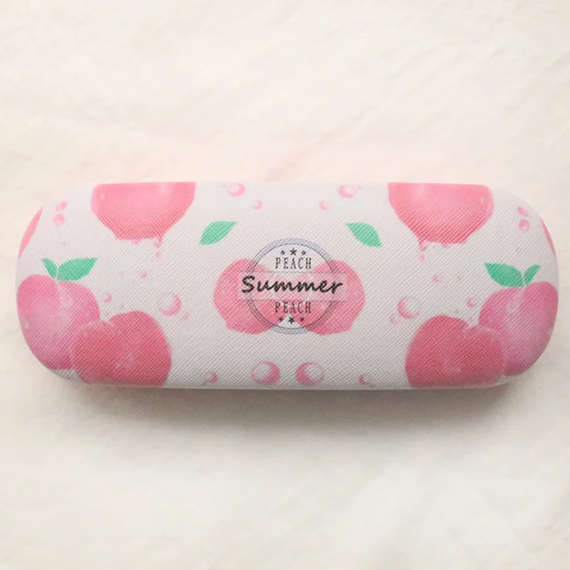Peach ETya, для женщин, мужчин, девочек, мальчиков, студентов, фрукты, милые Солнцезащитные очки, жесткий футляр для очков, чехол, защита для очков, держатель, коробка, сумка - Цвет: Peach