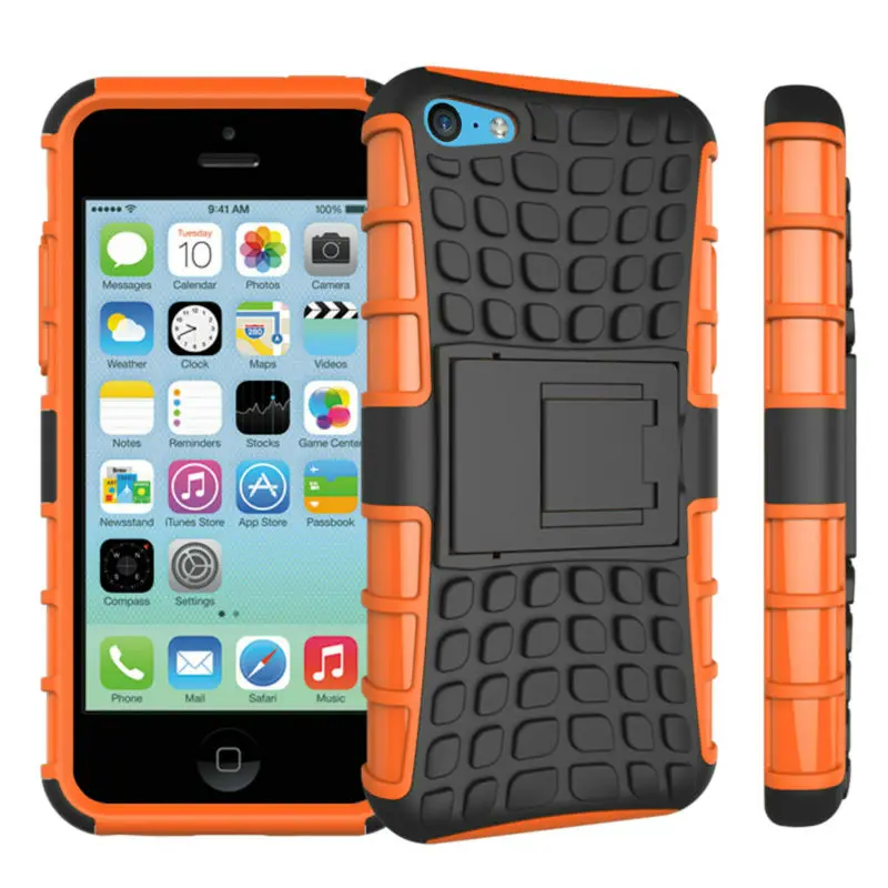 1 ШТ. Телефон Case Для Apple iPhone 5C Случаи Luxury Hybrid PC & ТПУ Держатель Стенд Стиль
