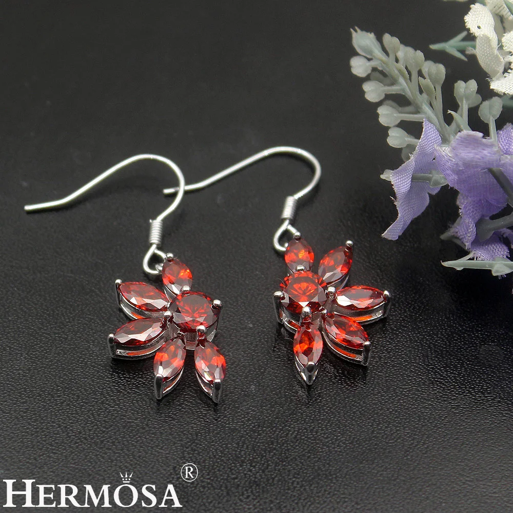 Серьги Hermosa из стерлингового серебра 925 пробы гранат кунцит морганит желтоцитрин